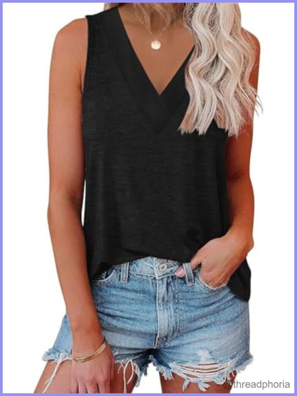 Women V Neck Tank Top Sleeveless Tunic Casual Basic Shirt